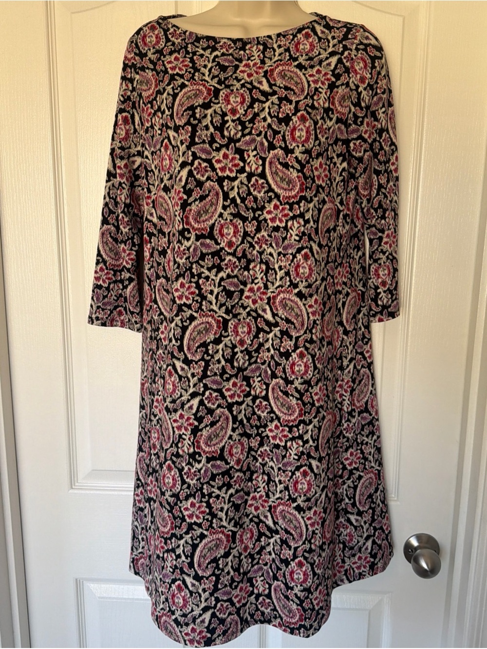 J Jill Women’s Wearever Collection Smocked Waist Dress Colorful Paisley XS
